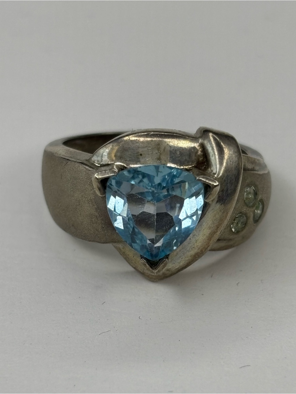 Vintage JED Blue Topaz Sterling Silver Ring Size 6